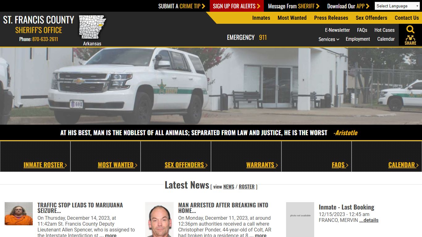 Inmate Roster (77) - St. Francis County Sheriff