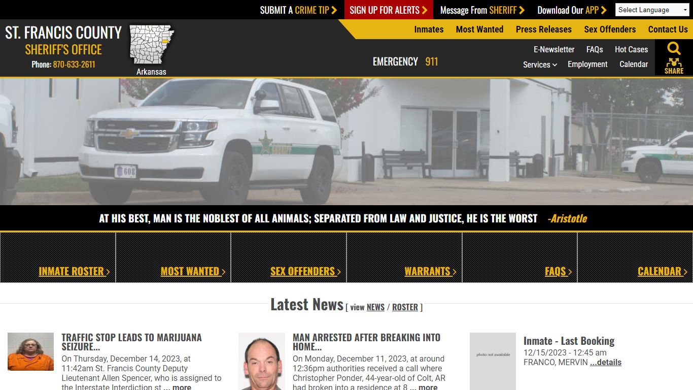 Inmate Roster - Released Inmates - St. Francis County Sheriff AR